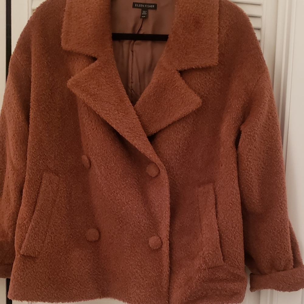 Eileen Fisher M suri alpaca wool camel coat